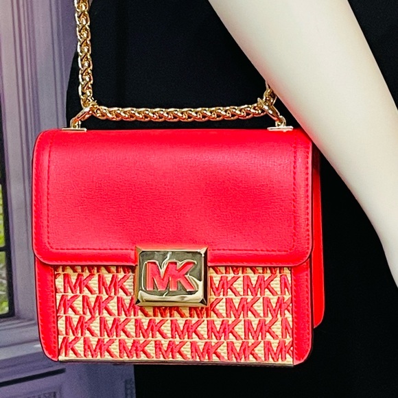 NWT Michael Kors Sonia SM SQR Shoulder Crossbody Bag Coral Reef - Picture 4 of 15